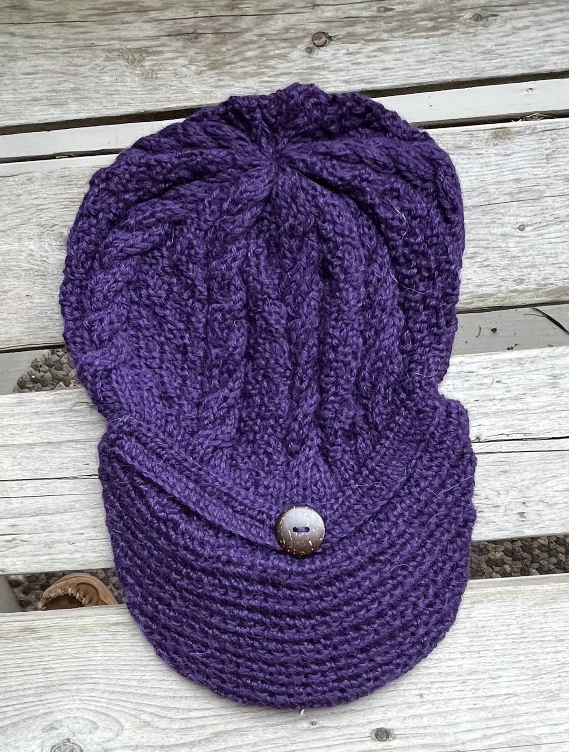 Trenza Button Cap, Color: Purple
