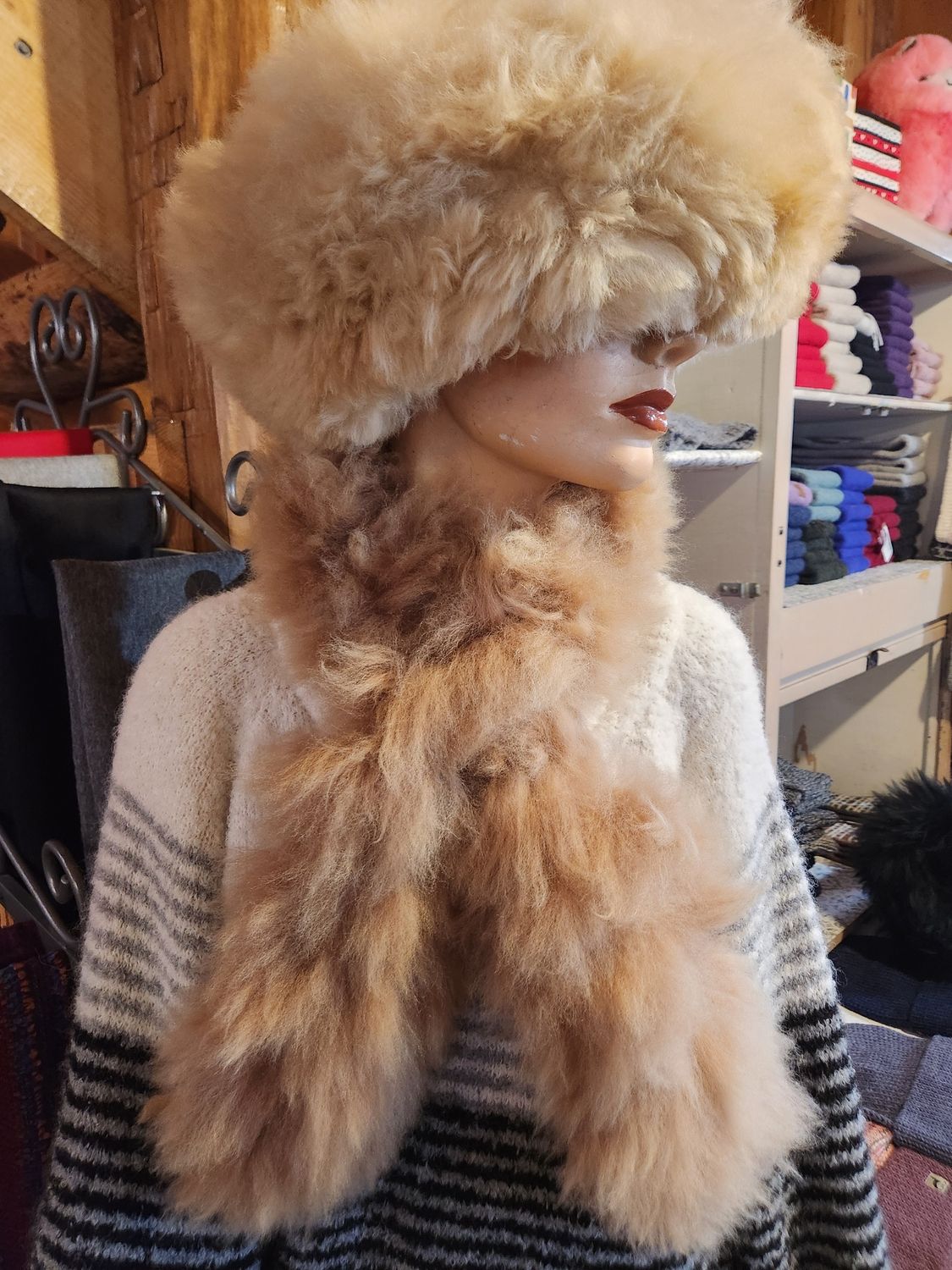 Fur Scarf &amp; Boa Neck Wrap, Color: Fawn, style: scarf