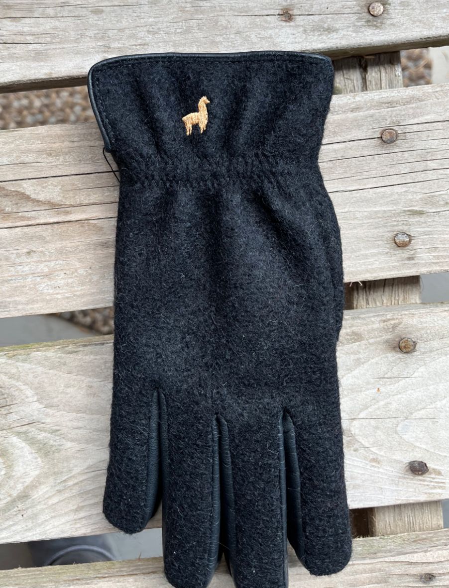 Felted Dress Glove, Color: Black, Size: med
