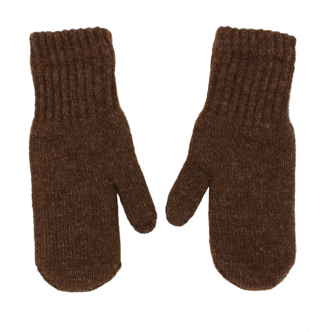 Boucle Mittens, Color: Brown, Size: Small