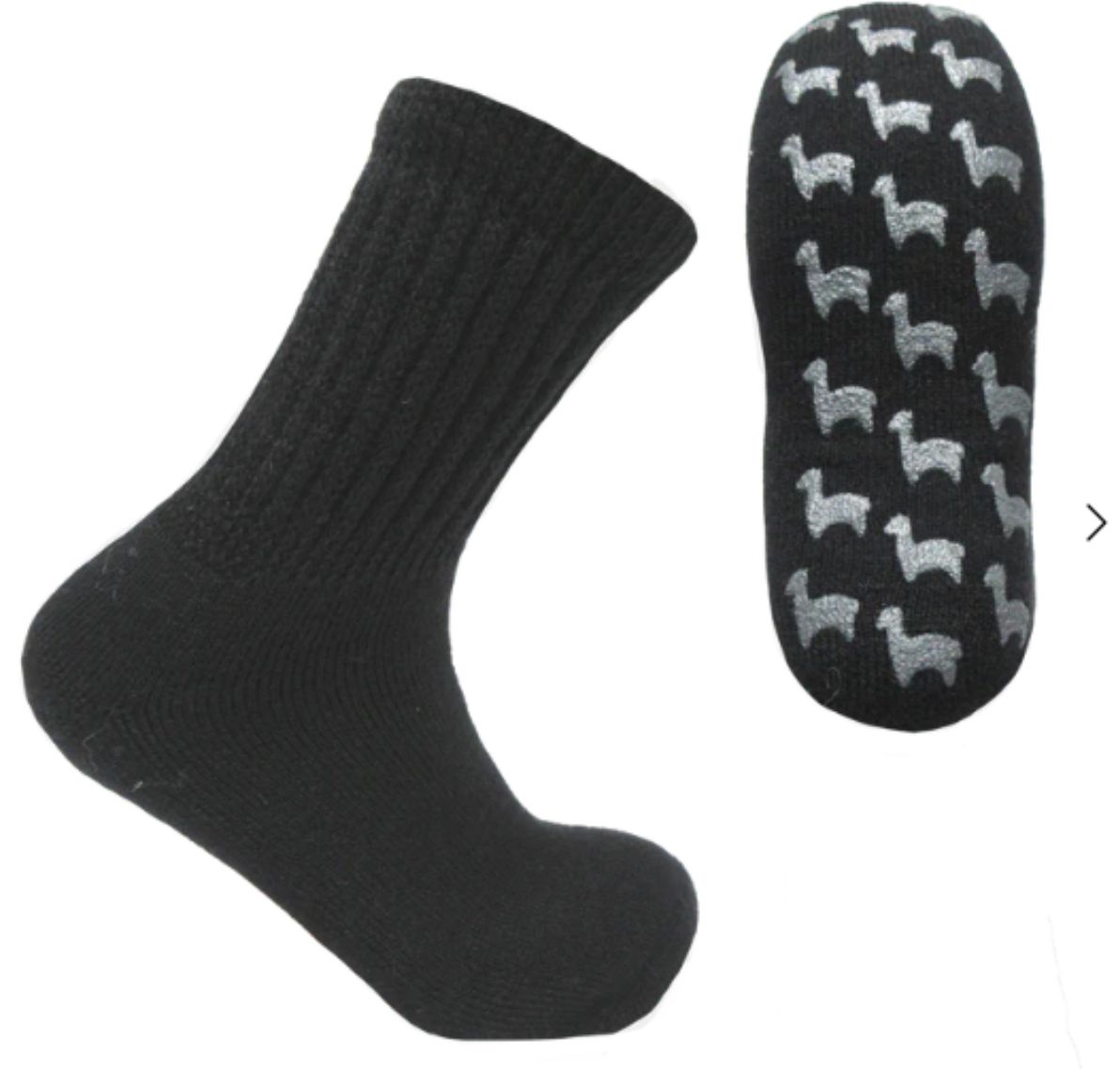 Slipper Sock - Half Crew, Color: Black, Size: sm