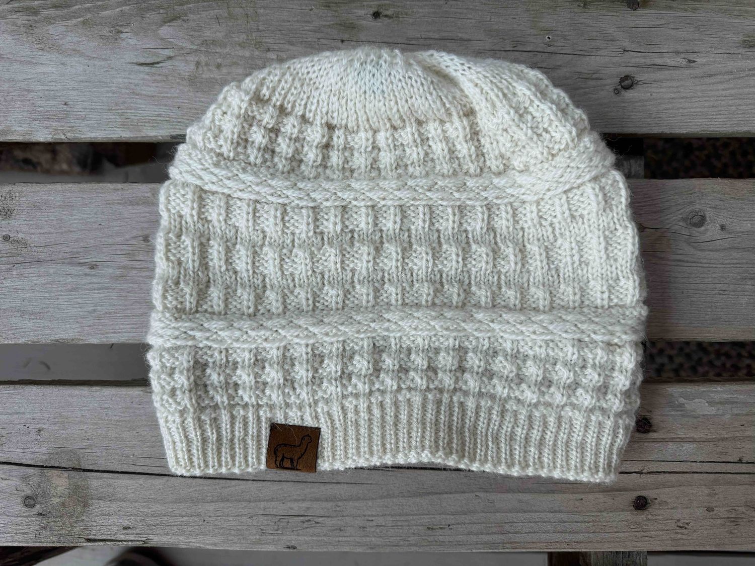 Alpaca Slouch Beanie, Color: White