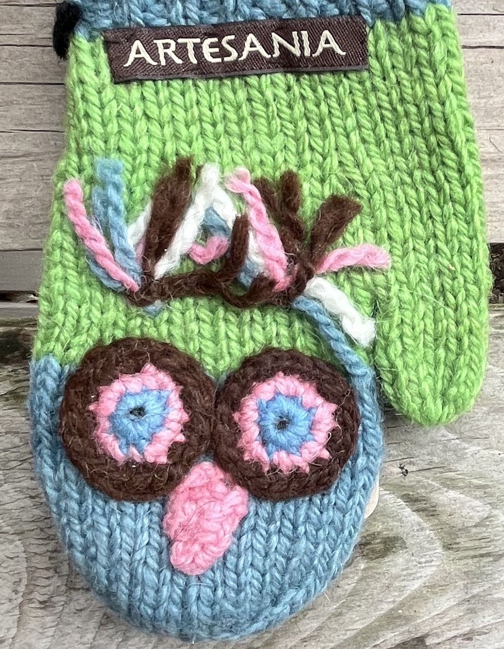 Artesania Kids Animal Mitten, style: Green Owl