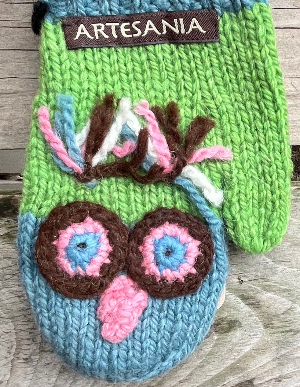 Artesania Kids Animal Mitten, style: Green Owl