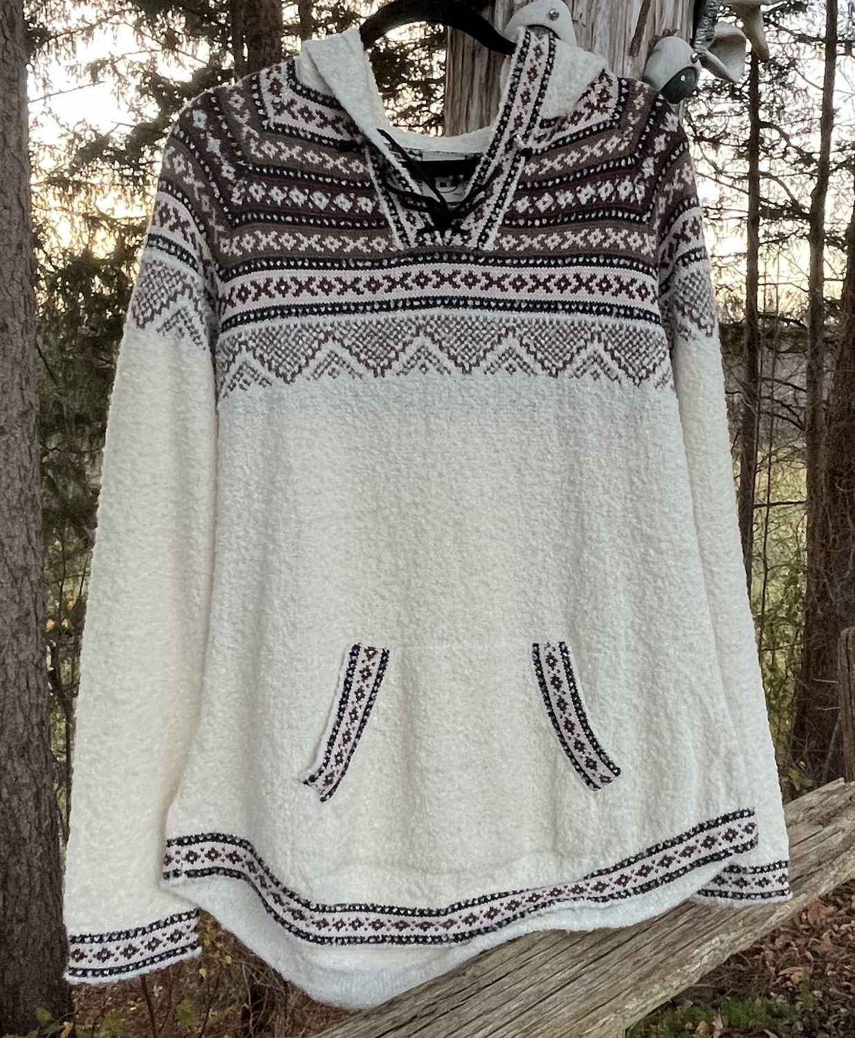 Artesania Boucle Sweater, Color: Ivory, Size: Small