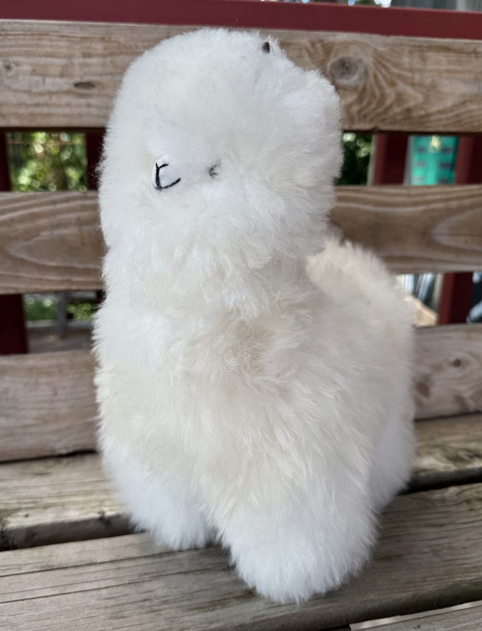 Fluffy Alpaca 12", Color: White