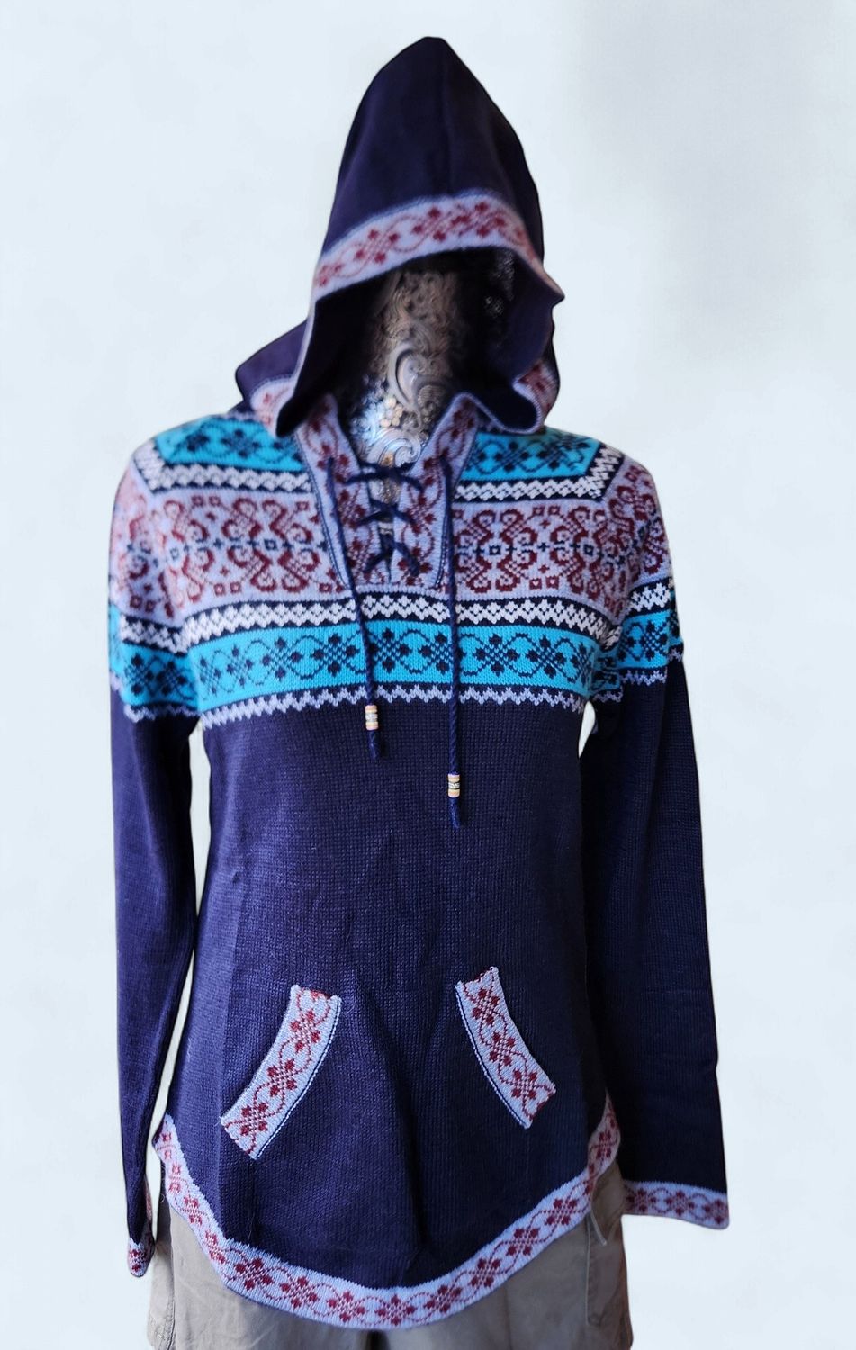 Artesania Hoodie, Color: Navy, Size: Small