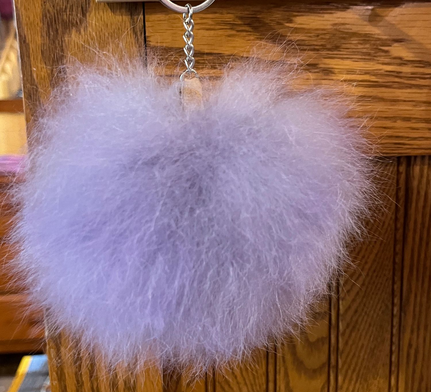 Keychain - Fluffy Pom Pom, Color: Purple