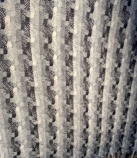 Multicolor 100% Baby Alpaca Scarf, Color: Silver Gradient