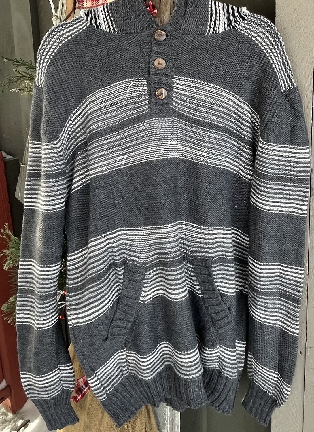 Alpaca Pullover Hoodie, Color: Dark Grey, Size: Sm