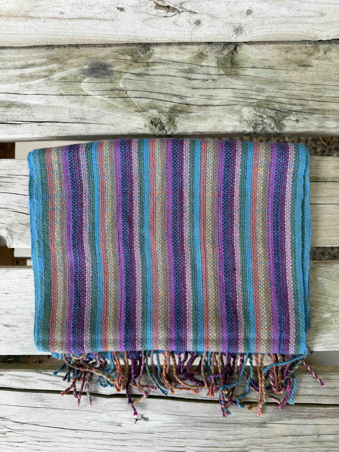 Metaphysical Hand Woven Scarf, Color: Turquoise
