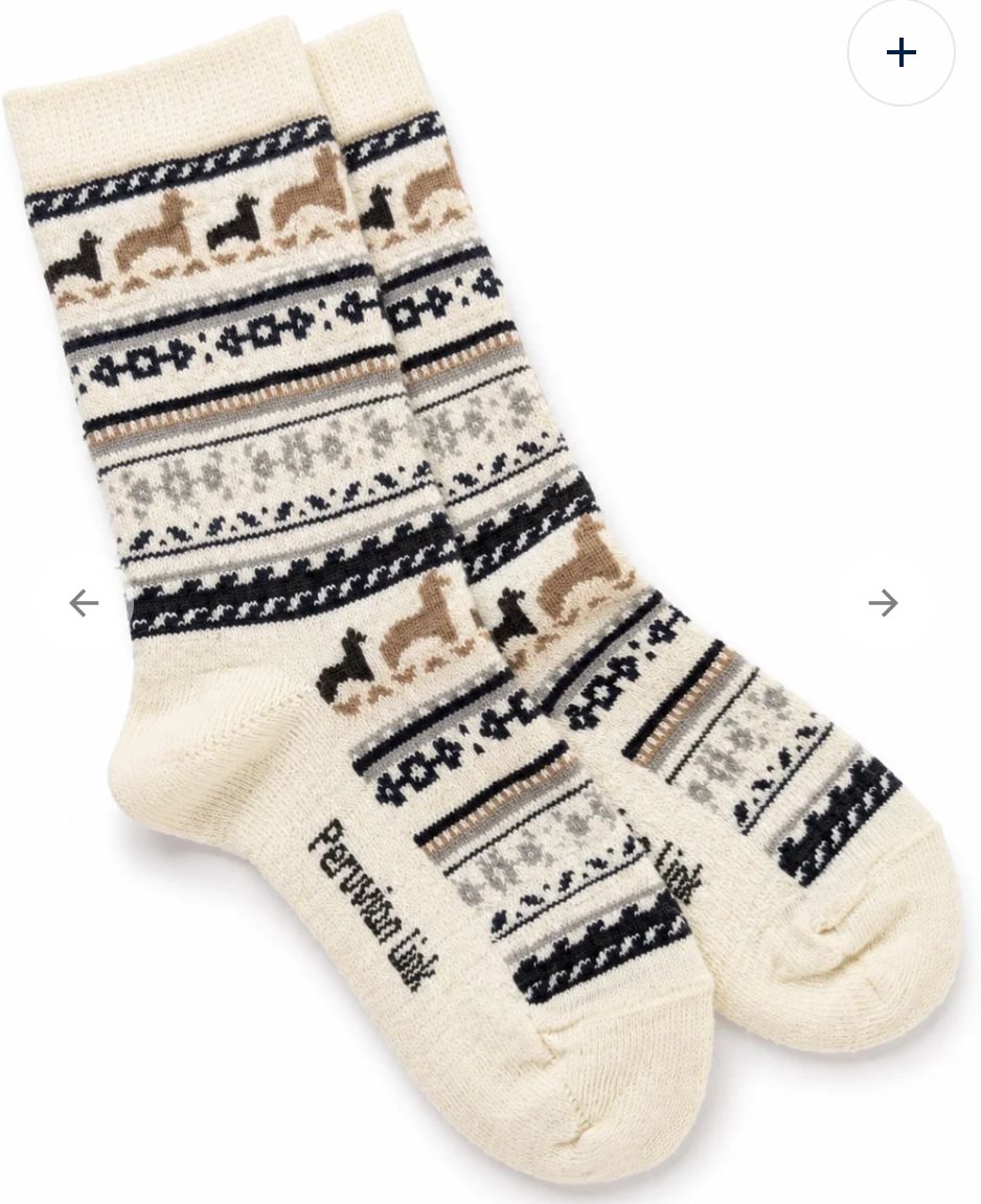 Kids Paca Print Jr. Sock, Color: Ivory, Size: Ages 2-4