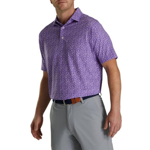 Footjoy Men&#39;s CA Tossed Tulips Lisle Polo