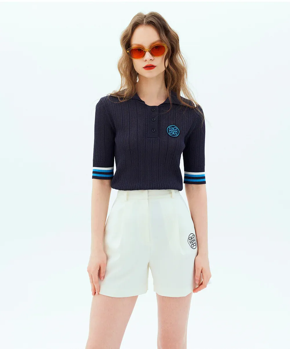 Cellty Sailor Collar Half Knit