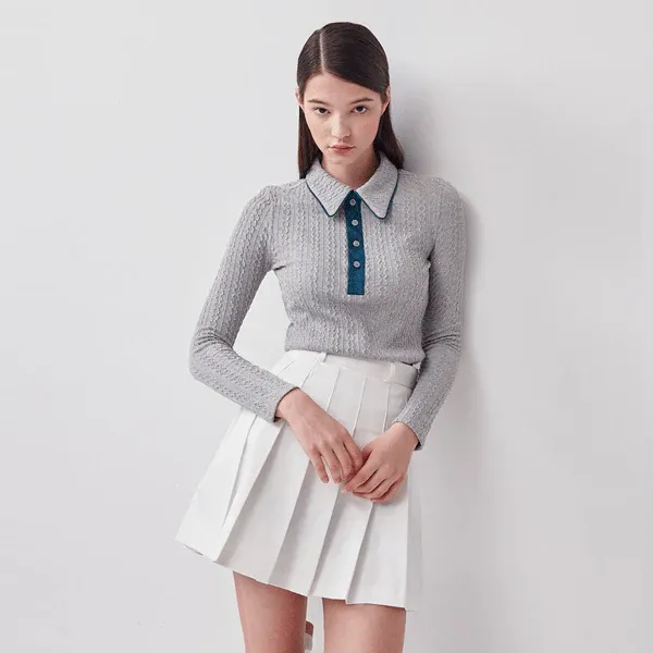 Cellty Wide Collar Cable Knit