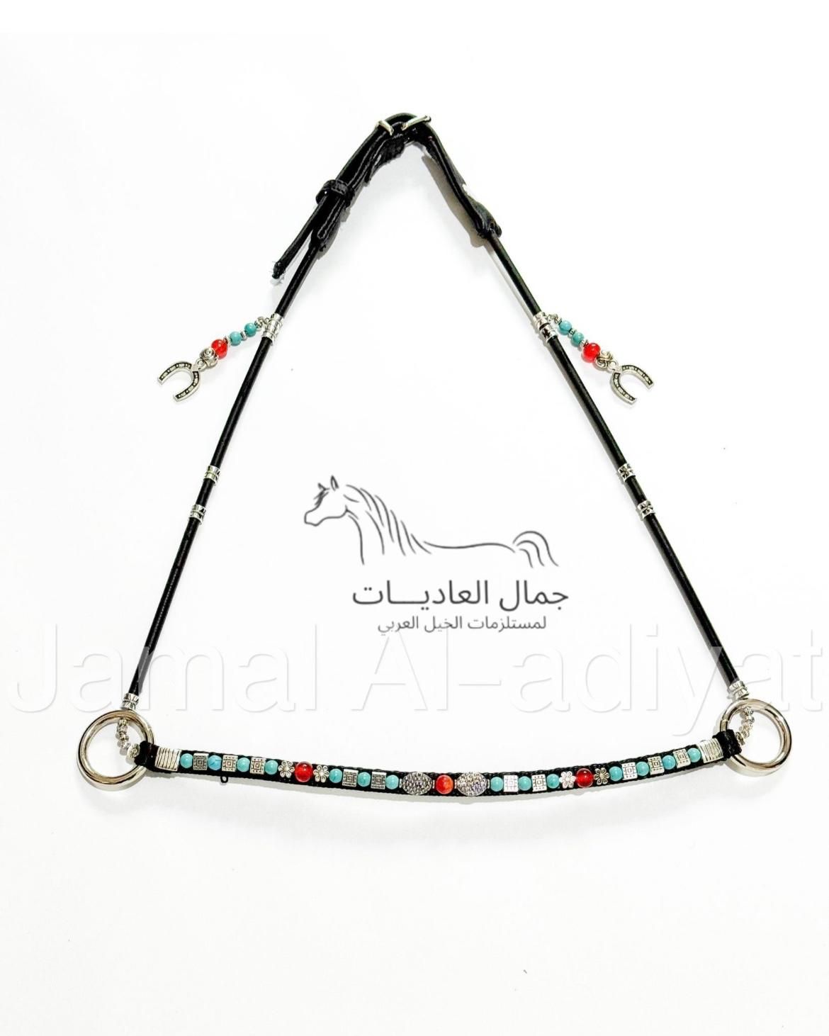 Arabian ​Show Halter for Foals -Black With red And Blue — Under 1 Year