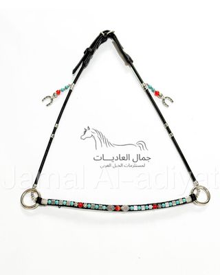 Arabian ​Show Halter for Foals -Black With red And Blue — Under 1 Year
