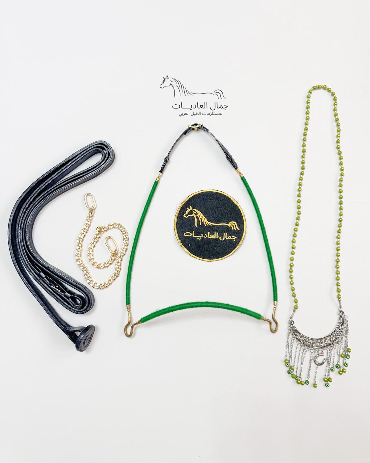 Arabian Horse Photo Session Set – Halter, Lead Rope, Chain &amp; Necklace