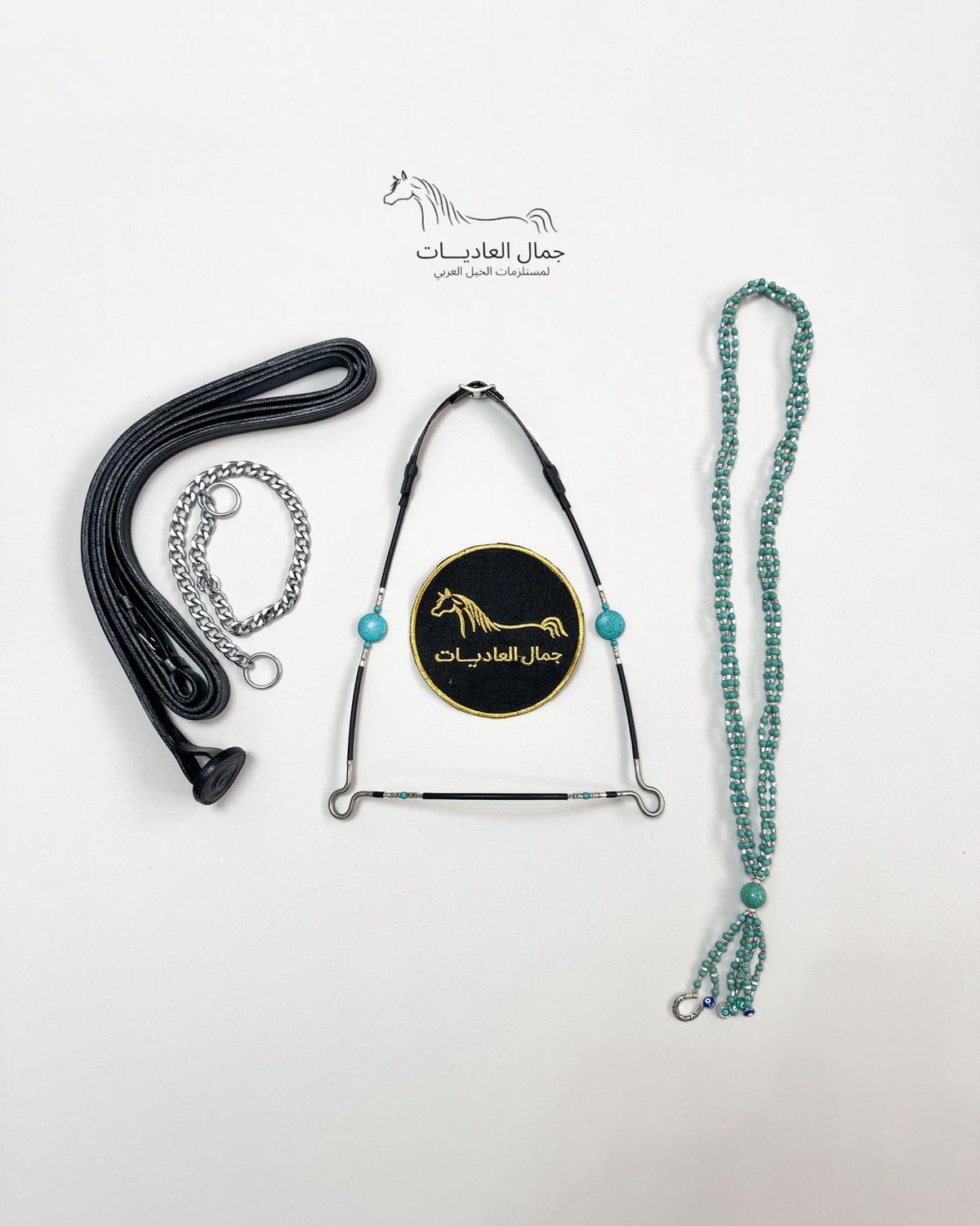 Arabian Horse Photo Session Set – Halter , Lead Rope, Chain &amp; Necklace