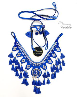 Arabian Velvet Set Embellished With Metal - Blue
