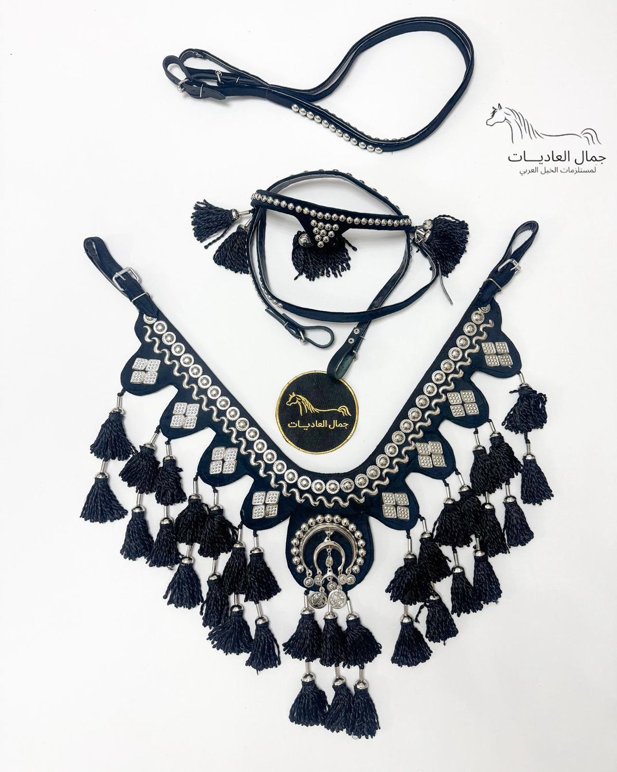Arabian Velvet Set Embellished With Metal - Black