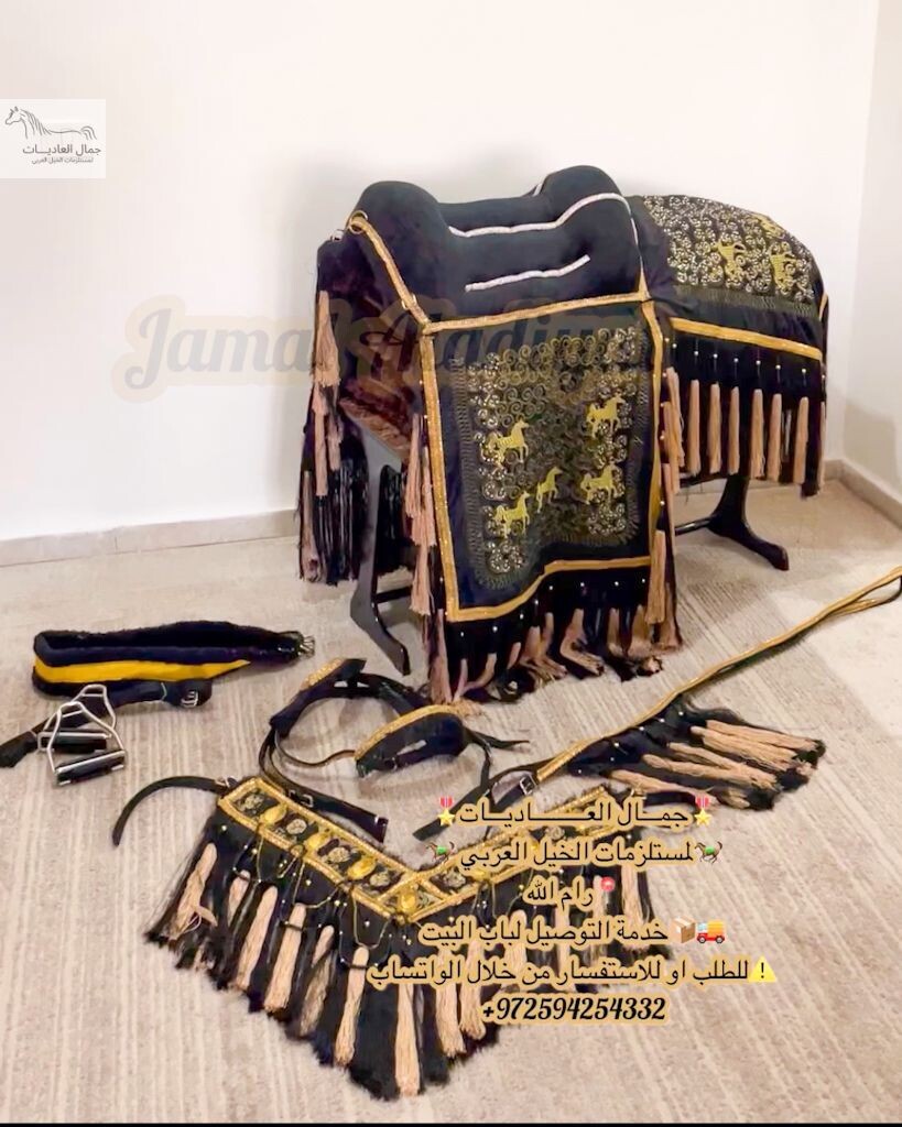 ِArabian Saddle With Long Tassel / Black With Gold