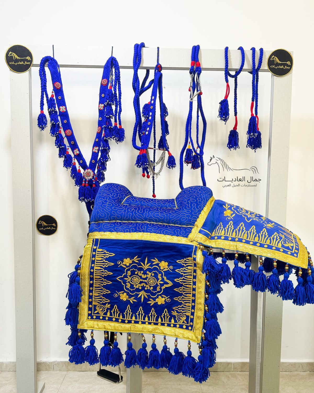ِArabian Saddle With one Row Wool Tassel /Blue