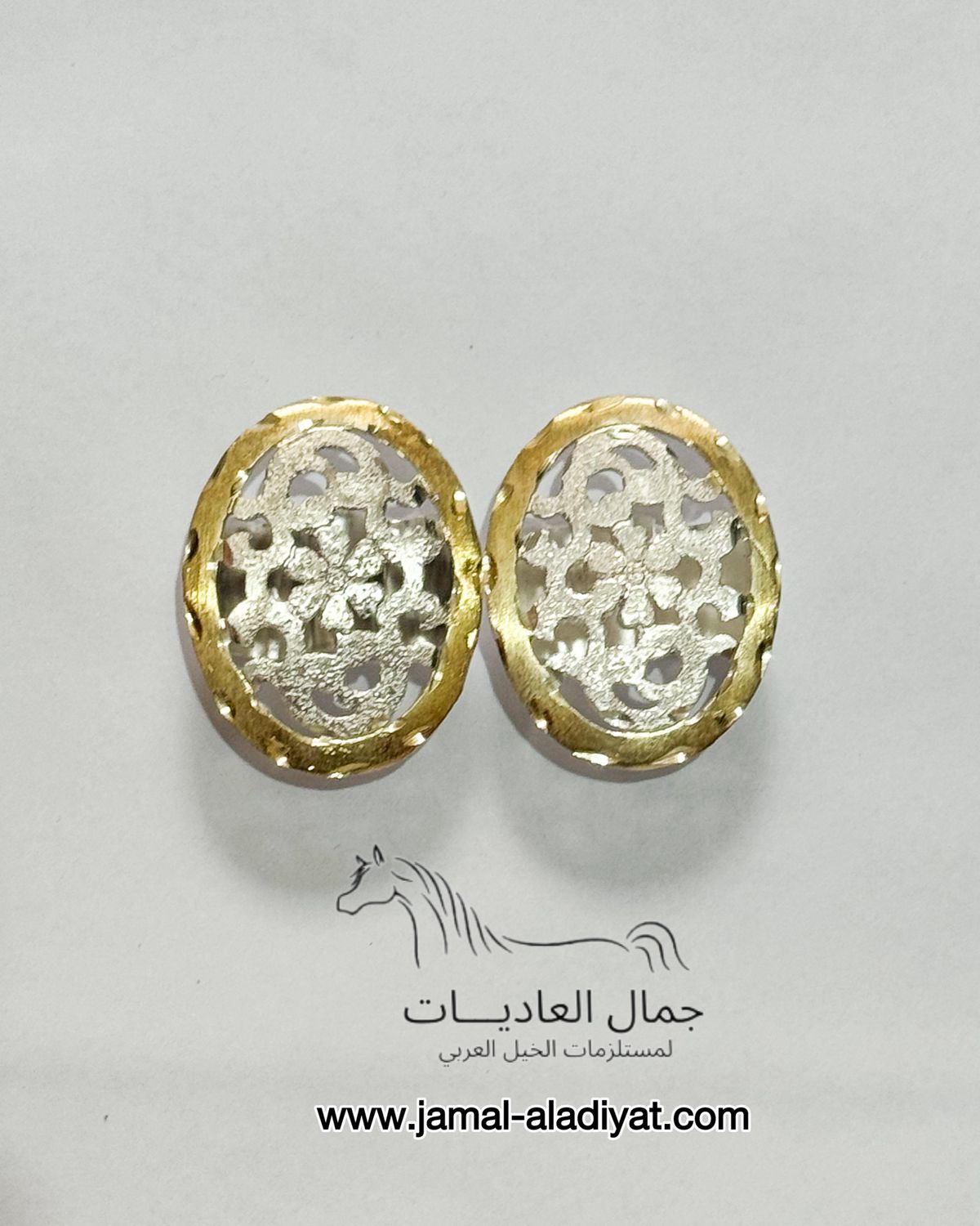 Arabian Horse Head Conchos/ CNC- Silver With Gold Frame