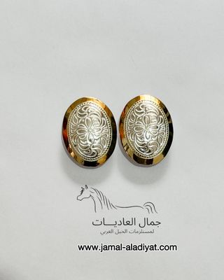 Arabian Horse Head Conchos / Silver With Gold Frame
