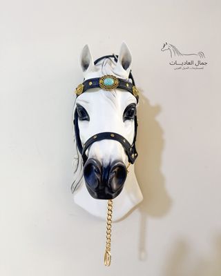 Arabian show halter under 6 months / Gold With Turquoise beads