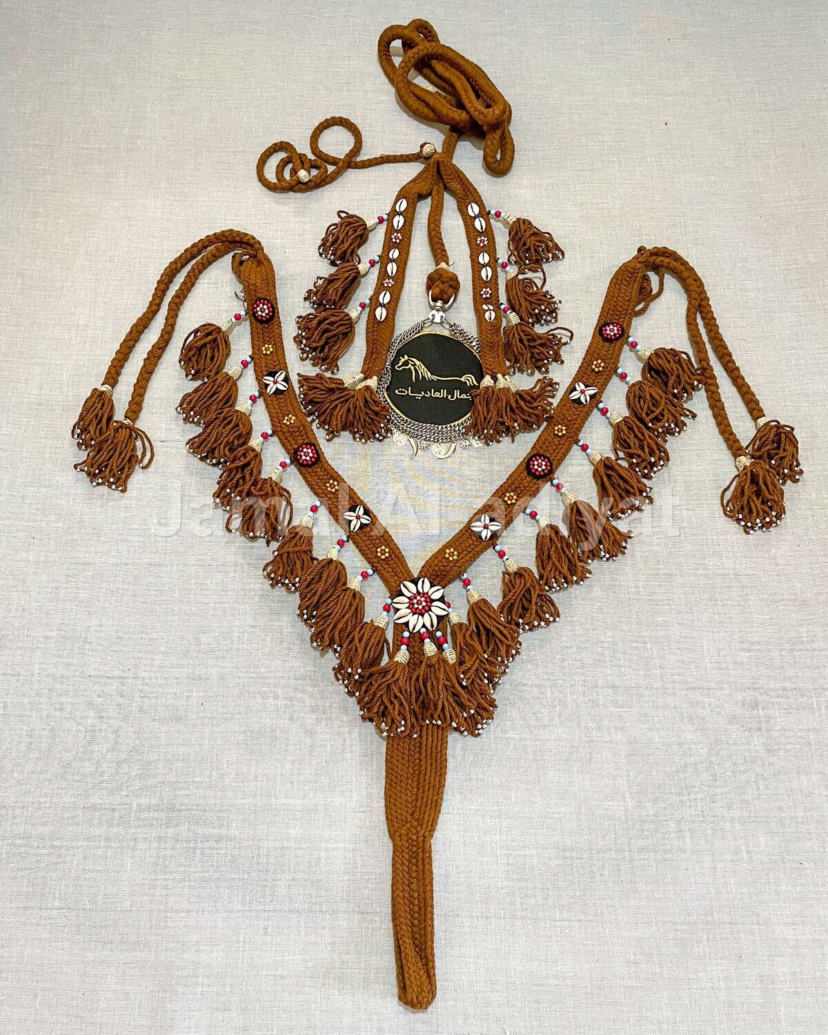 Handmade Wool Arabian Horse Decoration Set – 3 Pieces /Brown