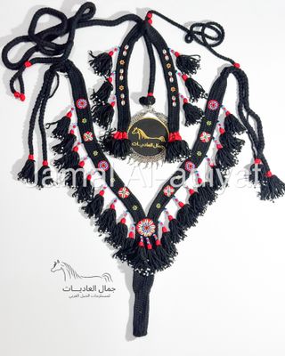 Handmade Wool Arabian Horse Decoration Set – 3 Pieces / Black