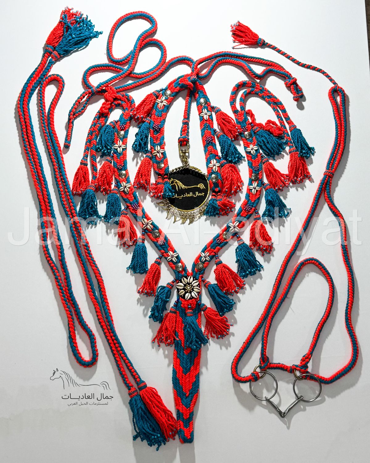 Royal Wool Set For Arabian Horse (Shaband) Y Shap / Orange With Turquoise