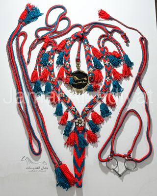 Royal Wool Set For Arabian Horse (Shaband) Y Shap / Orange With Turquoise