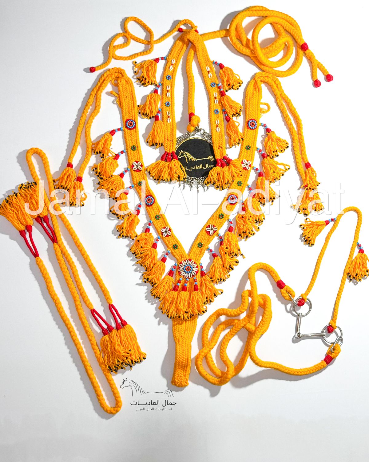 Handmade Wool Arabian Horse Decoration Set – 6 Pieces / Yellow