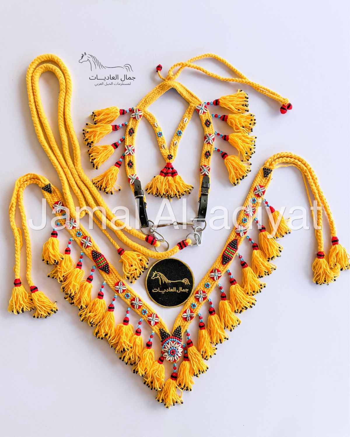 Handmade Wool Arabian Horse Decoration Set (Bit) – 3 Pieces / Yellow