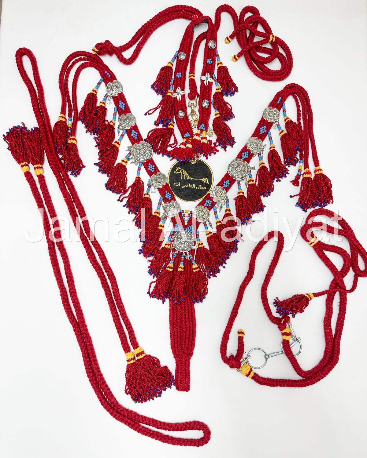 Heavy Wool Royal Shabend Set with Copper Embellishments / Red
