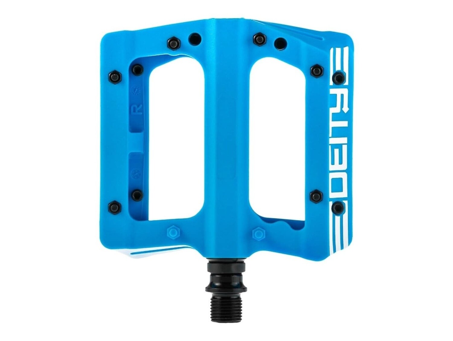 Deity, Compound, Platform Pedals, Body: Nylon, Spindle: Cr-Mo, 9/16'', Blue, Pair