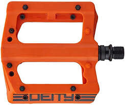 Deity, Compound, Platform Pedals, Body: Nylon, Spindle: Cr-Mo, 9/16'', Orange, Pair