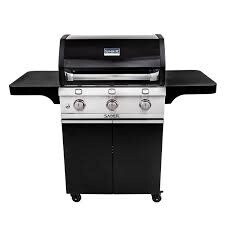 SABER 500 LP 3 BURNER BLACK CAST GRILL W/NO SIDE BURNER