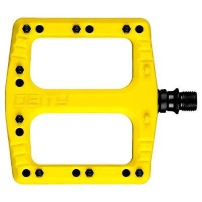 Deity, Deftrap, Platform Pedals, Body: Nylon, Spindle: Cr-Mo, Yellow, Pair