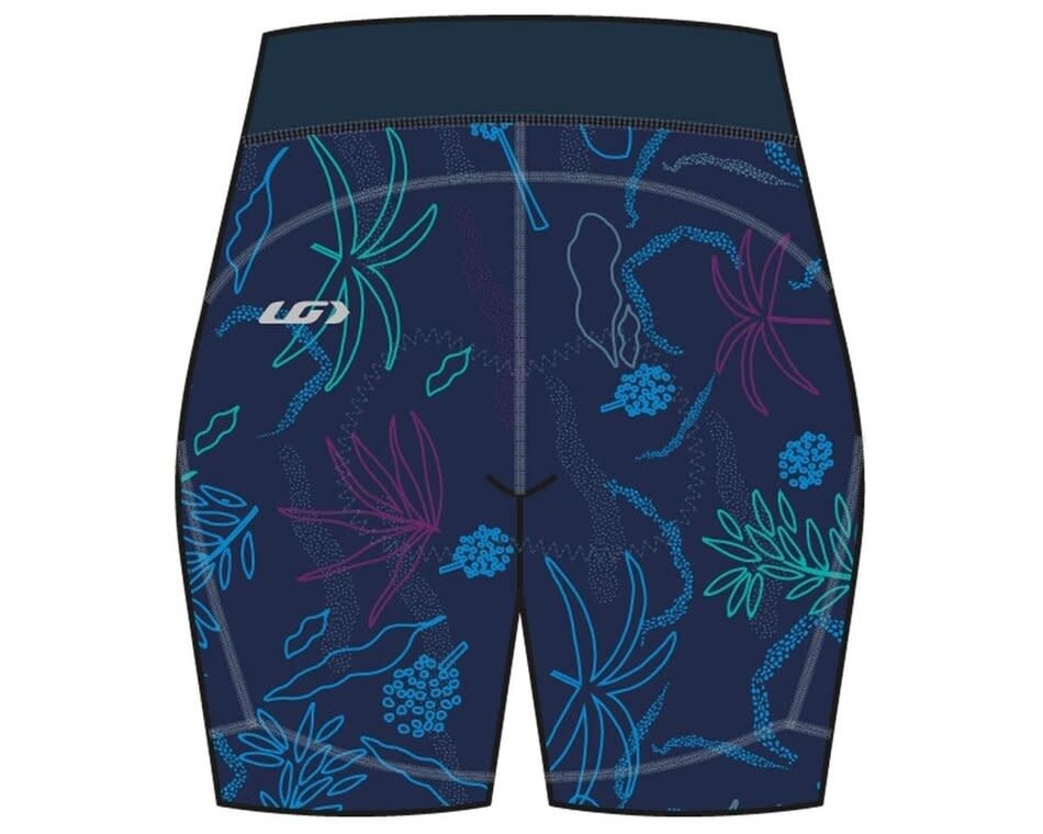 LOUIS GARNEAU WOMEN'S NEO POWER ART MOTION 7 SHORTS BLUE/FLOWERS L LOUIS GARNEAU WOMEN'S NEO POWER ART MOTION 7 SHORTS BLUE/FLOWERS L