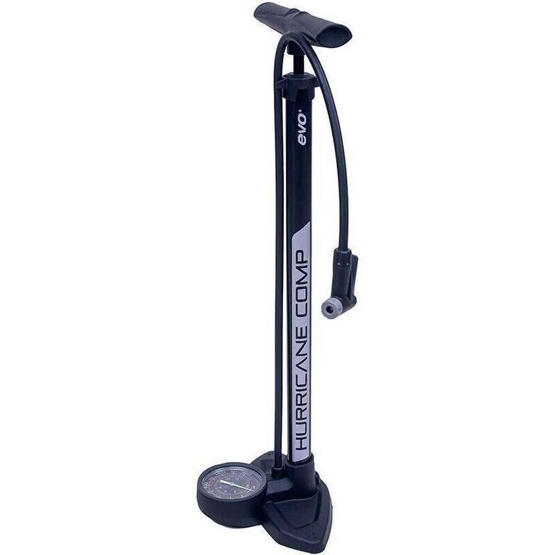 EVO, Hurricane Comp, Floor Pump, SmartHead, 180psi, Black/Silver