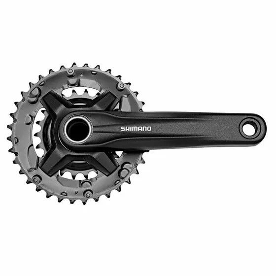 Shimano, FC-MT210-B2, Crankset, Speed: 9, Spindle: 24mm, BCD: Rivets, 22/36, Hollowtech II, 175mm, Black, Boost
