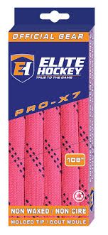 ELITE NEON PINK WAXED MOLDED TIP LACES 108"