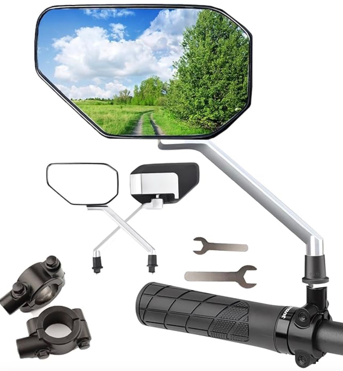 Bike Mirror Pair ( Handlebar Bicycle Mirror, 360°Adjustable Bicycle Rear View Mirror, Fit for Handlebar 22-25mm Mountain Bikes, City Road Bikes, E-bikes, Scooter Bike Mirror Pair ( Handlebar Bicycle Mirror, 360°Adjustable Bicycle Rear View Mirror, Fit for Handlebar 22-25mm Mountain Bikes, City Road Bikes, E-bikes, Scooter