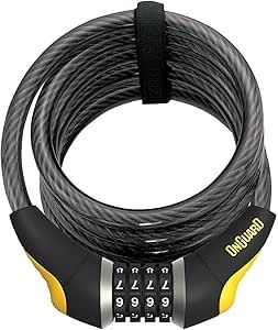 OnGuard, Doberman 8031, Coil cable with combination lock, 12mm x 185cm (12mm x 6')
