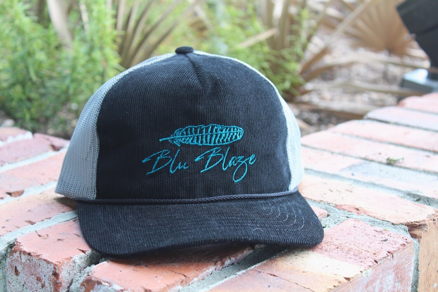 Blu Blaze Corduroy Feather Hat
