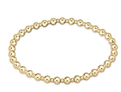 Classic Grateful Pattern Bead Bracelet, Color: Gold, Size: 4mm