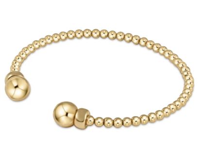 Classic Gold Bead Cuff, Size: 2mm, Color: Gold